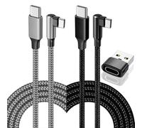 Cable USB C a USB C de 100 W, paquete de 2 cables de carga rápida de 3 pies tipo C a tipo C, cable USB C en ángulo recto para iPhone 16, 15 Pro Max Plus, Samsung Galaxy S24, S23, iPad, MacBook Pixel,