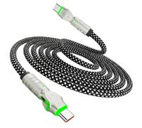 Cable USB C a USB C de 3 m, trenzado de 240 W, cargador tipo C giratorio de 180°, carga rápida, cable USB C a USB C para iPhone 17 16 15 Pro Max, iPad, MacBook Neo Air Pro, Samsung S26 S25 Ultra