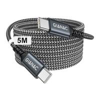 Cable USB C a USB C Largo 5M Cable USB C 60W PD Carga Rapida Cable USB Tipo C Compatible con iPhone 17/16/15 Plus Pro MAX,Macbook Pro/Air,Galaxy S21+/S21,Google Pixel,iPad Pro 2021,Huawei P40 P30