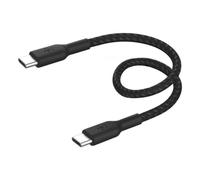 Belkin BoostCharge cable trenzado USB-C a USB-C de 15 cm, cable USB Tipo C para iPhone 16, iPhone 15, Samsung Galaxy S24, S23, Note10, Pixel 9, Pixel 8, iPad Pro, Nintendo Switch y otros, negro