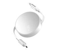 Cable USB C-C Retráctil 240W, 100cm Mini Retractable Cargador Movil Rápida Charge, Enrollable Cables de Carga 4 Niveles de Longitud para iPhone 15 Serie Samsung Sony Huawei Xiaomi iPad MacBook