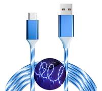 Cable USB C, cable de carga rápida con luz LED de 3 A, cable tipo C, compatible con iPhone 15 Pro, Samsung Galaxy S21, S20, S10, S10E, S9, S8 Plus, Note 20, 10, 9, 8, LG G8 y más (azul, 2 m)
