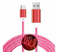 Cable USB C, cable de carga rápida con luz LED de 3 A, cable tipo C, compatible con iPhone 15 Pro, Samsung Galaxy S21, S20, S10, S10E, S9, S8 Plus, Note 20, 10, 9, 8, LG G8 y más (rojo, 2 m)