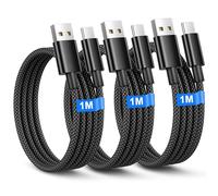 Cable USB C Carga Rapida 1M 3Pack, Cable USB a USB C con Galaxy S25/S24/S23/S22/S21/A35/A34 A56/55, Phone 16/15 Plus Pro Max, Pixel 8 7 6, Nylon Cable Carga Rapida Tipo C Cable Phone Carga Rapida