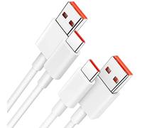 Cable USB C Carga Rápida 2m/lote de 2, 120W 6A USB Tipo C Cable Carga Rápida para Xiaomi 17/15T/14T/13T/12T/11T Pro, Carga Rápida para Redmi Note 15/14/13/12 11 10 Pro/Pad 8/7/6/5/POCO F8/X7/M6/X5/X4