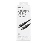 Cable USB-C Celly USBCUSBC100WBK 2 m Negro