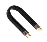 Cable USB C corto de 100 W - 3.1 Gen 2 USB C a USB C, transferencia de datos de 40 Gbps, cable de carga rápida PD, material FPC suave y flexible, salida de video 4K, negro plano para conexiones de