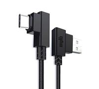 Cable USB C de 10 cm, cable corto MYLB de nailon trenzado en ángulo recto de 90 grados, USB C 5 V/5 A, cable de carga y sincronización de datos súper rápida (0,1 m, negro)