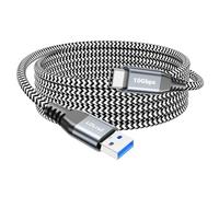 Cable USB-C de 3m 10Gbps de transferencia de datos, cable de carga rápida QC 3.0 tipo C trenzado de nylon USB-A a USB-C para iPhone 15 Pro, Samsung Galaxy S20/S21, Moto G9, Google Pixel, webcam