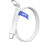 Cable USB C de 90 grados, ángulo recto, 60 W, carga rápida, doble tipo C, cable de carga trenzado para Samsung Galaxy S26 Ultra, para iPhone 16/17, Mac mini M4, iPad, controladores de juegos, color