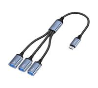 Cable USB C de carga simultánea y divisor de transferencia de datos para dispositivos móviles, transferencia de datos USB C y habilitación de carga