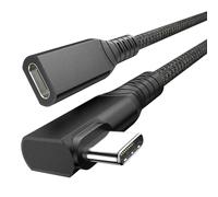 Cable USB C de extensión 240W 0.6M,Cable Thunderbolt 4 & USB C macho a hembra en ángulo recto,PD 3.1 Carga rápida 40Gbps 8K vídeo,cable extensión de tipo C,para MacBook Pro/Air iPad, Galaxy S24
