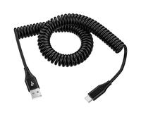 Cable USB C espiral USB A a USB C [0,5 m-1,8 m] Cable de carga rápida Android Auto Charge Cable para Samsung Galaxy S25 Ultra S24 S23 FE S22 S21 S20 A55 5G A54 A35 A34 A25 A15 A14, iPhone 16 15