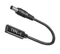 Cable USB-C hembra de 100 W a 5,5 x 2,1 mm, macho a CC hembra de 12 V, 19 V, 20 V, adaptador USB C a 5,5 x 2,1 mm para panel solar, autocaravana, central eléctrica portátil, autocaravana, generador