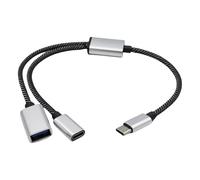 Cable USB C macho a 2 hembra, extensor USB C de alta velocidad, transferencia de datos, concentradores de carga para múltiples dispositivos