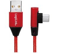LOGILINK USB-STECKER USB 2.0 ZU USB-C (90° GEWINKELT) 0,3M