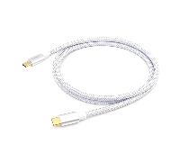 CABLE USB-C MACHO USB-C MACHO USB 3.2 1M TRANSFERENCIA 10G 5A (100W) COLOR BLANCO 128356