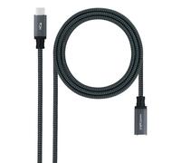 Cable USB-C Nanocable 10.01.4501-L150-COMB 3.2 Gen2x2 20Gbps 100W 1.5m Algodón Negro