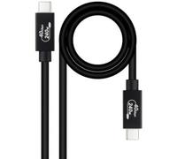 Cable USB-C Nanocable 10.01.5001 USB4 Gen3x2 40Gbps 240W 1m Negro Power Delivery Thunderbolt
