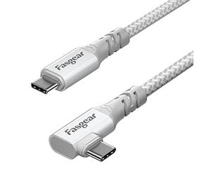 Cable USB C para Macbook Pro: Fasgear SuperSpeed 20Gbps USB 3.2 Gen 2x2 Cable trenzado tipo C de carga rápida de 100 W, salida de video 4K Thunderbolt 3 compatible con i-Pad, Galaxy(1 m, Blanco)