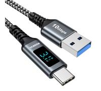Cable USB C [QC3.0 y 3A] 1M Cable Carga Rapida Tipo C con LED Pantalla, Cable Tipo C Compatible con Samsung Galaxy S22 S21 S20 S10 S9 S8 A71 A51 Note 20 10, Xiaomi, Google