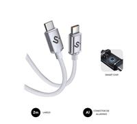 Cable USB-C Subblim Optimus 60W 2 m Nylon trenzado Blanco