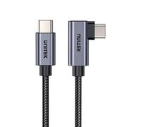 Cable USB-C UNITEK C14123BK-3M 3 m USB 2.0 Trenzado Angulado Negro Gris