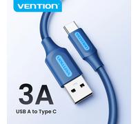 Cable USB C Vention PD60W, Cable de Carga Rápida USB A a USB C, Cable de Datos y Carga Tipo C para iPhone 15 16 17 Huawei Sky blue