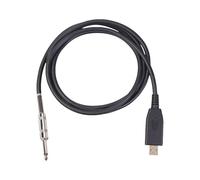 Cable USB de 24 AWG para guitarras eléctricas USB 2.0 a 6.35 mm, solución de estudio, 44.1 kHz/48 kHz, cable USB de guitarra