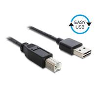 DeLOCK USB 2.0 A-B Cable 2m Macho/Macho 480 Mbps AWG 28/24 Chapado Oro, Negro