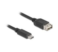 Cable USB DeLock 81538 USB-C a USB-A 2.0 3 m chapado en oro negro