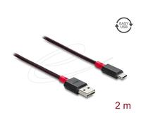 Cable USB DeLOCK 81543 2 m USB A a USB C USB 2.0 rojo y negro