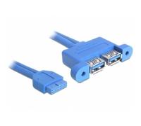 DeLOCK Cable USB 3.2 Gen 1 82941, 0.45 m, 2 x USB A Hembra/Hembra, 5 Gbit/s, Azul