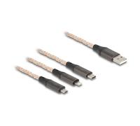Cable USB Delock 88158 3 en 1 RGB 1,2 m USB-A a USB-C/MicroUSB/Lightning