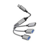 Cable USB Dividido - Adaptador De Derivación De Alta Velocidad De 1 Pie, Concentrador De Triple Puerto | Conector De Transferencia De 480Mbps, Herramienta De Blindaje Duradero para PC, TV, Po