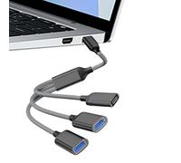 Cable USB Dividido - Adaptador De Derivación De Alta Velocidad De 1 Pie, Concentrador De Triple Puerto | Conector De Transferencia De 480Mbps, Herramienta De Blindaje Duradero para PC, TV, Po