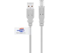 Wentronic 50831-GB - Cable USB (Clavija A y Clavija B, 2 m), Color Gris 5 m