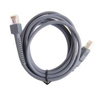 Cable USB gris de 2 m (1 unidad) compatible con escáneres de código de barras Motorola Symbol LS2208, LS4208 y DS6708 (CBA-U01-S07ZAR)