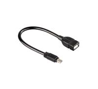 Cable USB Hama 75039626 mini USB B macho a USB A hembra 0,15 m OTG negro