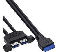 Cable USB InLine 33390K 0.45 m Negro