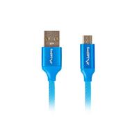 Cable usb lanberg 2.0 macho - micro usb macho quick charge 3.0 1.8m azul