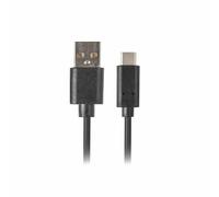 Cable USB LANBERG 2.0 Macho/USB C Macho Quick Charge 3.0 1M Negro