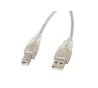 Cable USB Lanberg CA-USBA-12CC-0030-TR 3 m USB A a USB B 2.0 chapado en oro transparente