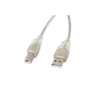 CABLE USB LANBERG USB-A MACHO A USB-B MACHO FERRITA 5M TRANSPARENTE