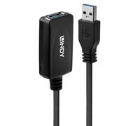 Cable USB Lindy 43155 5m USB 3.2 Gen 1 Macho-Hembra Blindado Chapado en Oro Negro