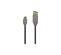Cable USB LINDY Anthra De 2 M USB Tipo A Macho A C Macho - 60 MB/s - Negro, Gris