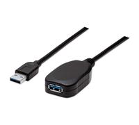 Cable Usb Manhattan Usb A/Usb A 5 M Macho/Hembra Negro