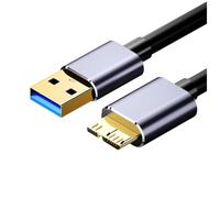 Cable USB Micro-B para disco duro externo, cable de sincronización de datos USB 3.0 para HDD, SSD y SATA, color negro.