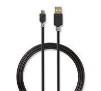 Cable USB Nedis CCBW60500AT10 1 m Micro-USB B Oro Antracita