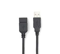 Cable USB Nedis CCGL60010BK30 Extensión USB 2.0 1 m Macho-Hembra Negro